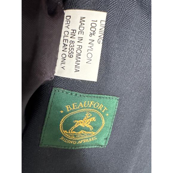 Vtg Y2K Beaufort Riding Apparel Charcoal Herringbone Equestrian Blazer small - Picture 11 of 14